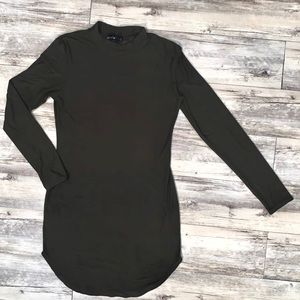 Dark Green long sleeve mini dress